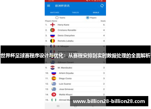 世界杯足球赛程序设计与优化：从赛程安排到实时数据处理的全面解析